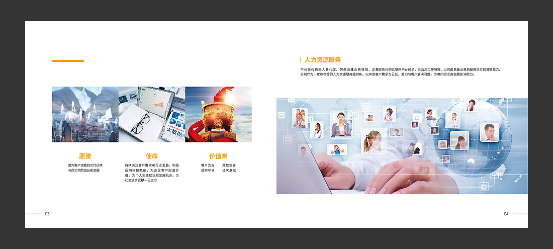 北京萬古人力資源公司宣傳冊，精裝畫冊設(shè)計-4